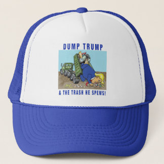 Casquette Trump et la poubelle qu'il dit chapeau de camionne