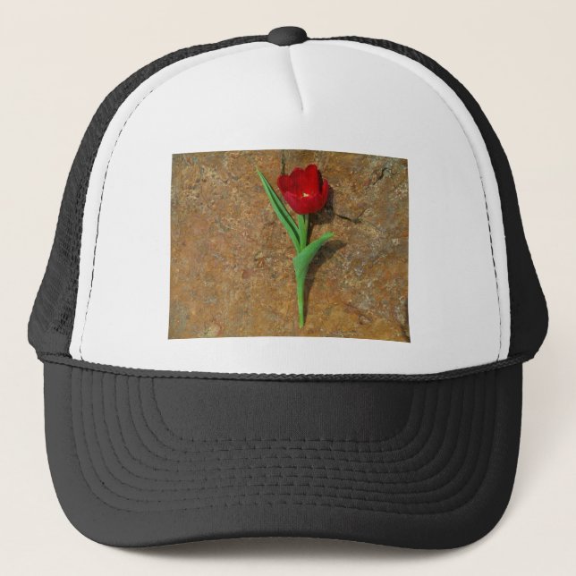 Casquette Tulipe rouge et jaune (Devant)