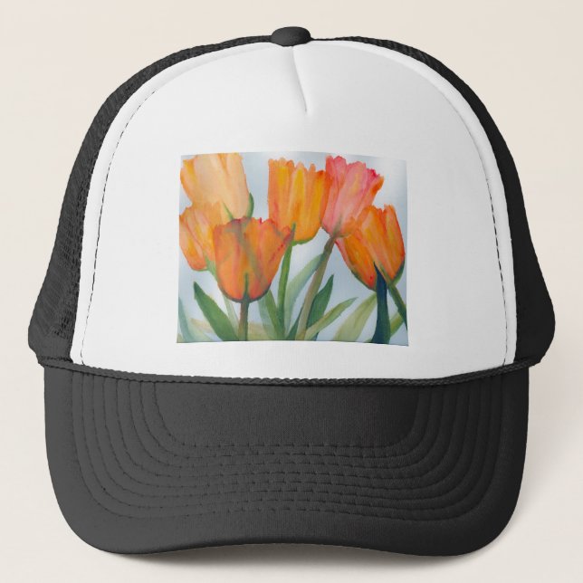 Casquette Tulipes d'agrumes orange (Devant)