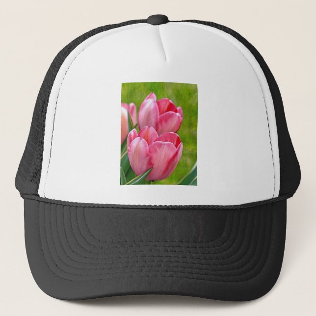 Casquette Tulipes roses (Devant)