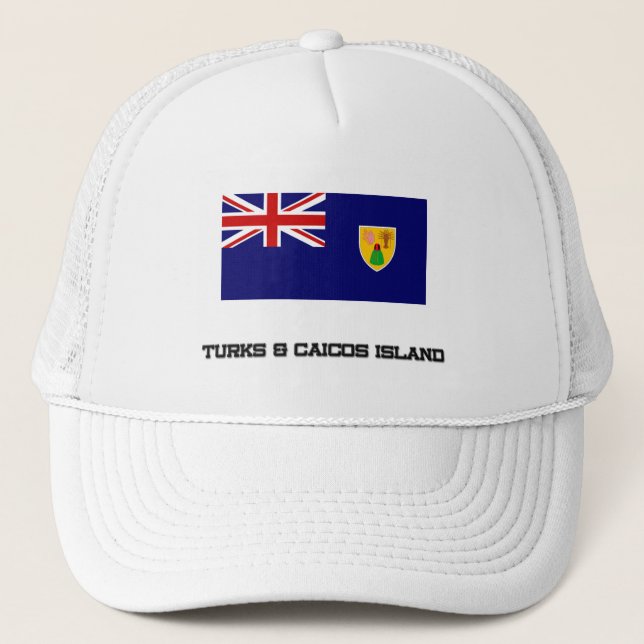 Casquette Turcs et drapeau d'île de la Caïques (Devant)