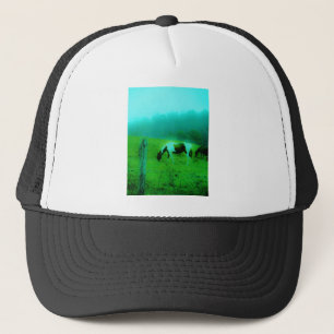 Casquette Turquoise brouillard Reto colorié poney peint Chev