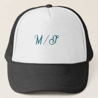 Turquoise monogramme nom de couple marié simple st