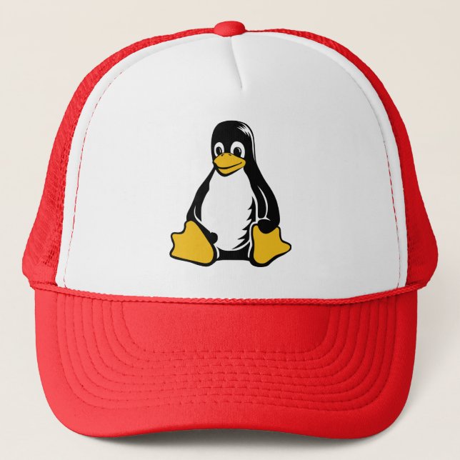 Casquette Tux Penguin - (Linux, Open Source, Copyleft, FSF) (Devant)