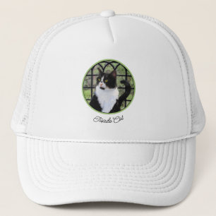Casquette Tuxedo Chat dans la peinture de fenêtre Art animal