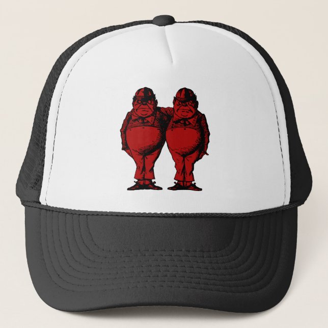 Casquette Tweedle Dee et Tweedle la suffisance rouge encrée (Devant)