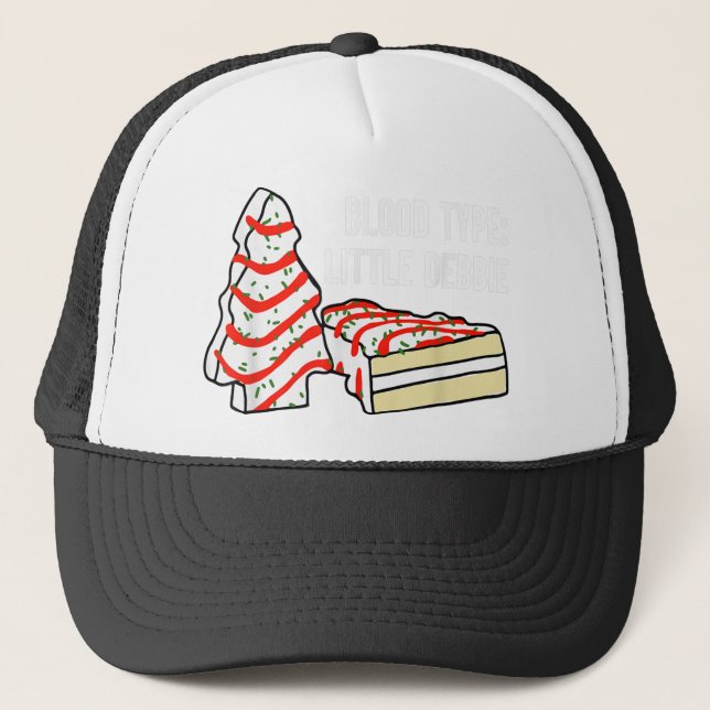 Casquette Type de sang petit debbie noël arbre gâteau snack (Devant)