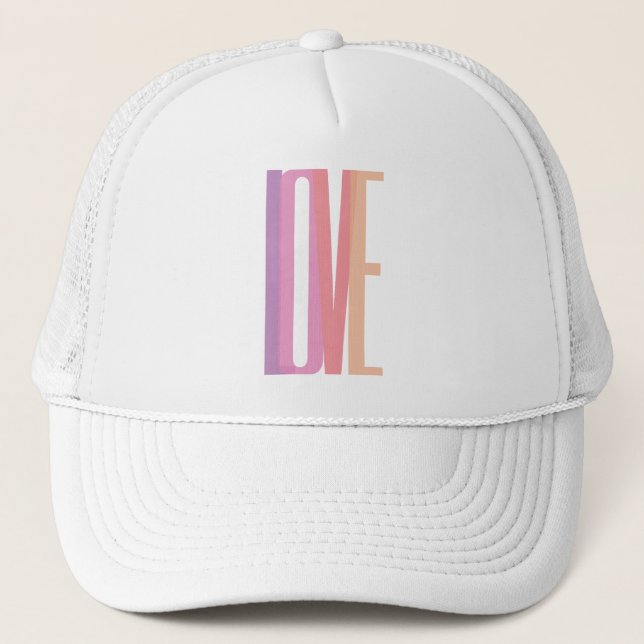 Casquette Typographie Amour Gras en Couleurs Pastel (Devant)