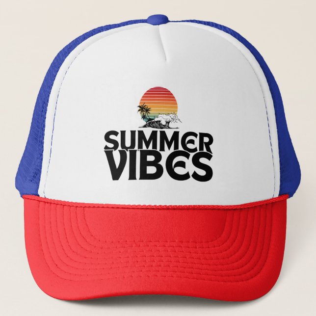 CASQUETTE TYPOGRAPHIE CITATIONS VACANCES PLAGE VIBES ÉTÉ (Devant)