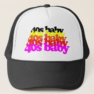 Casquette Typographie Colorée Rétro pour Bébé des Années 40,