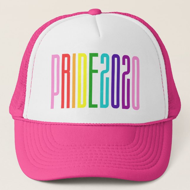 Casquette Typographie couleur LGBT de l'arc-en-ciel Gay prid (Devant)