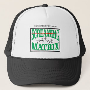 Casquette Typographie Cyberpunk Glitch Art Criant à l'Intéri