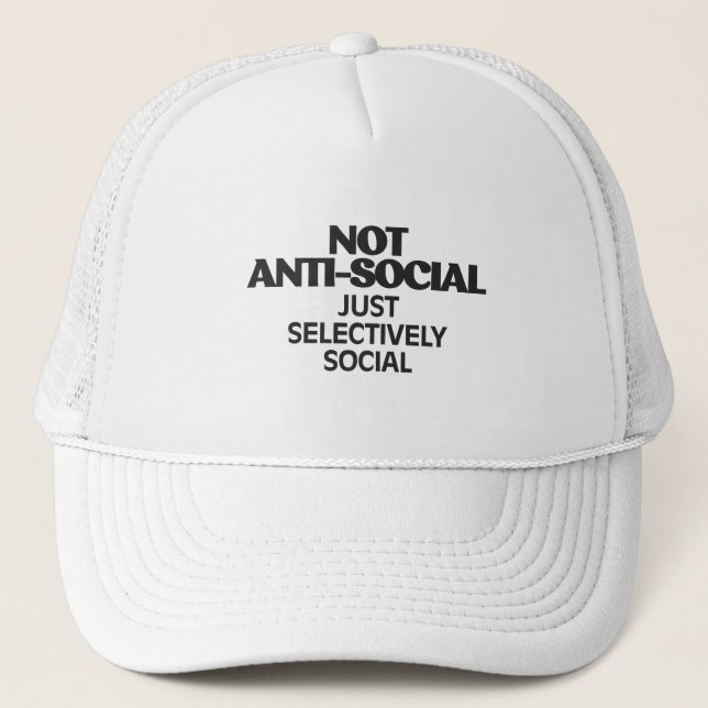 Casquette Typographie de déclaration sélective sociale (Devant)