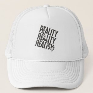 Casquette Typographie de réalité déformée noir et blanc 