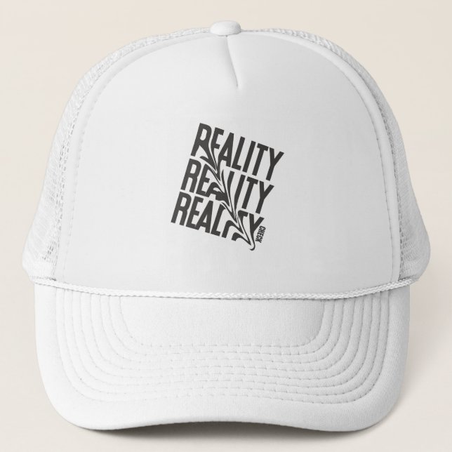 Casquette Typographie de réalité déformée noir et blanc  (Devant)