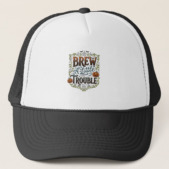 Casquette Typographie de sorcière d'Halloween Brasse Un Peu  (Devant)
