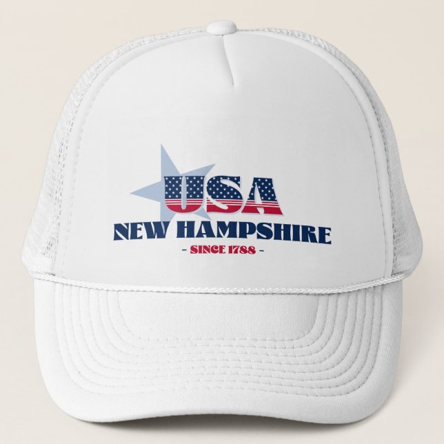 Casquette Typographie du New Hampshire Patriotique Chapeau d (Devant)