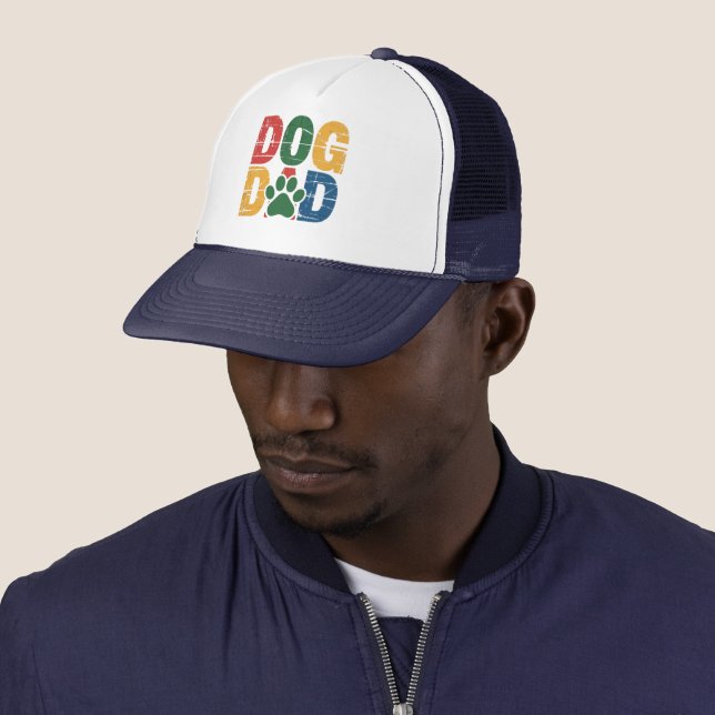 Casquette Typographie Grunge pour Papa de Chien (En situation)