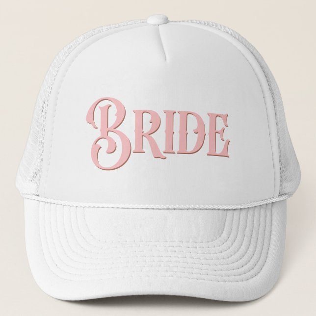 Casquette Typographie vintage Serif Bride rose (Devant)