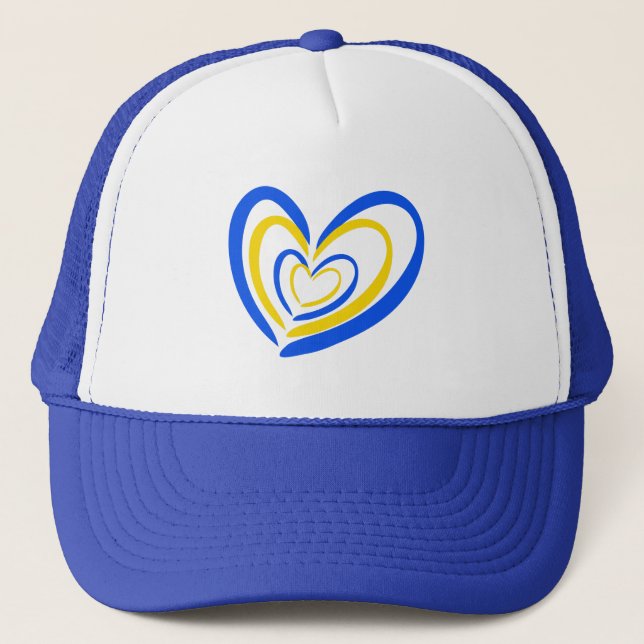 Casquette Ukraine bleue et jaune Inspirations Paix pas de gu (Devant)