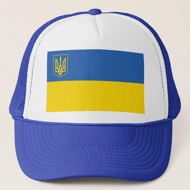 Casquette Ukraine - Drapeau avec trident (Devant)