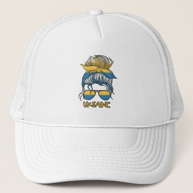 Casquette Ukraine Femme bleu et jaune (Devant)