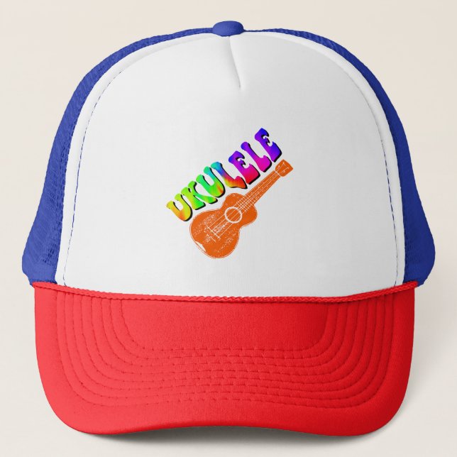 Casquette Ukulele Tie Dye Groovy Text Art (Devant)