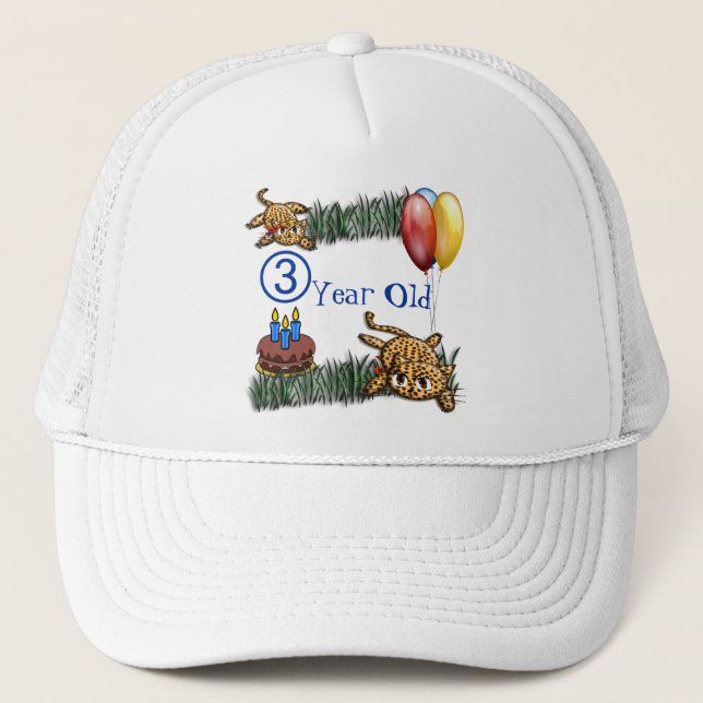 Casquette Ultra mignon 3 ans Leopard Safari Anniversaire (Devant)