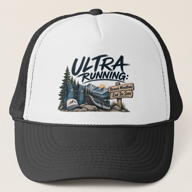 Casquette Ultra Trailrunning Parce que les Marathons se Term (Devant)