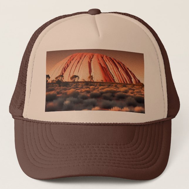 Casquette Uluru "Ayers Rock" Australia Oil Paint, (Devant)