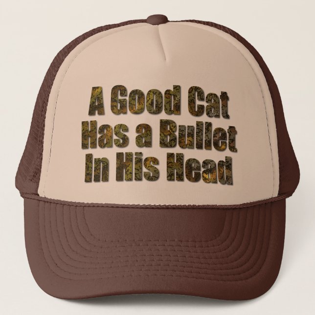 Casquette Un bon chat a une balle dans la tête (Devant)