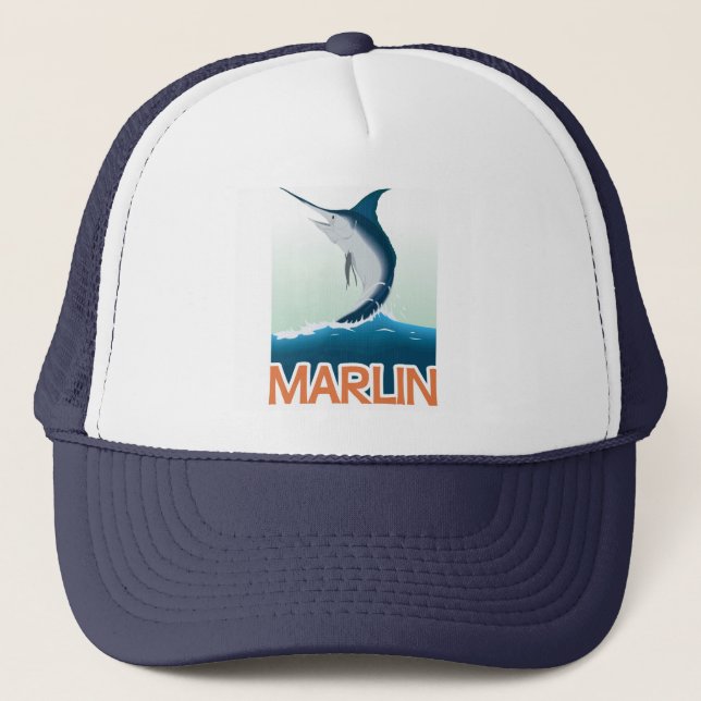 Casquette Un cadeau de pêche de mer : Marlin brillant (Devant)