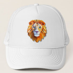 Casquette Un chapeau de camionneur lion géométrique