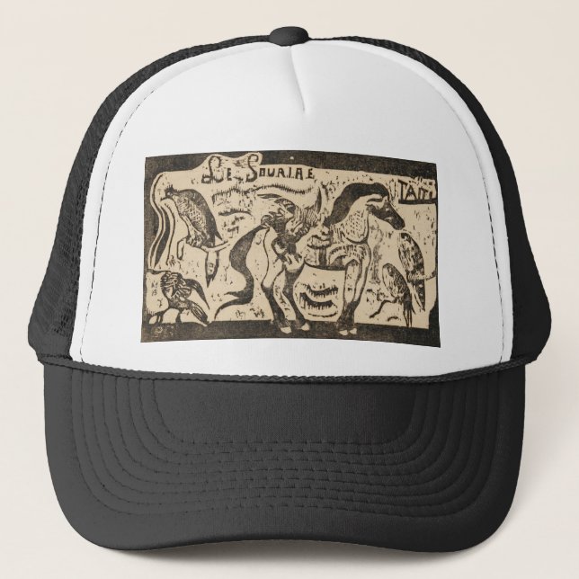 Casquette Un cheval et des oiseaux, chef-d'oeuvre pour Le so (Devant)