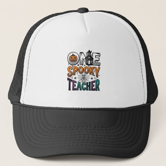 Casquette Un design vectoriel Halloween d'un professeur effr (Devant)