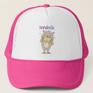 Casquette Un joli hamster souriant avec un dessin animé d'ar