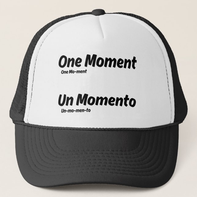 Casquette Un Momento Apprendre Une Carte Flashcard (Devant)