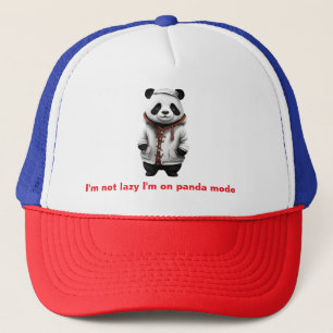 Casquette Un panda qui n'est pas paresseux mais en mode pand