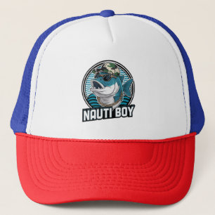 Casquette Un personnage de poisson stylisé portant un casque