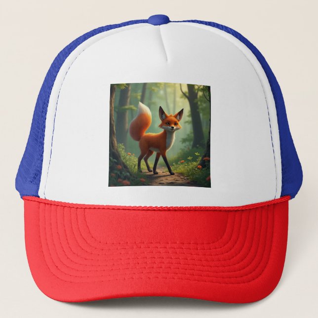 Casquette Un renard mystique errant dans la forêt (Devant)