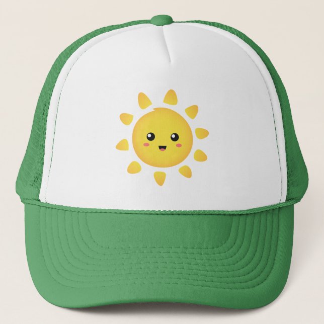 Casquette Un soleil mignon et heureux qui brille brillamment (Devant)