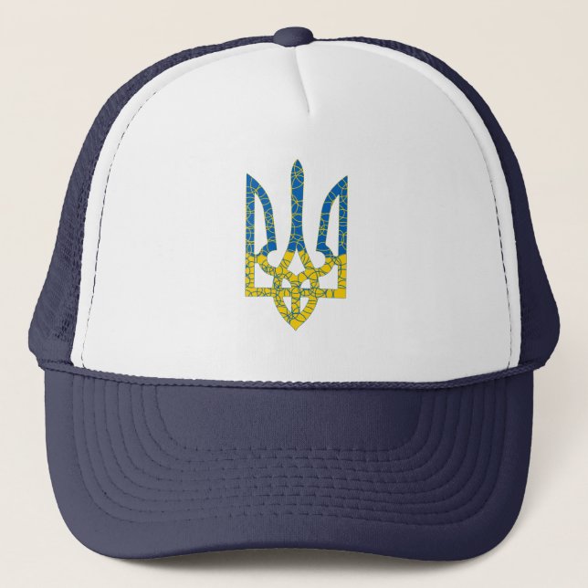 Casquette Un trident ukrainien texturé drapeau d'Ukraine cou (Devant)