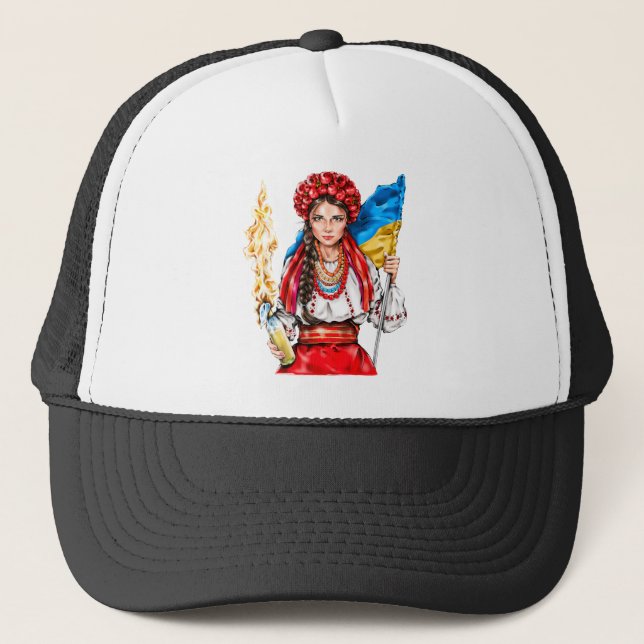 Casquette Une fille ukrainienne lutte pour la liberté (Devant)