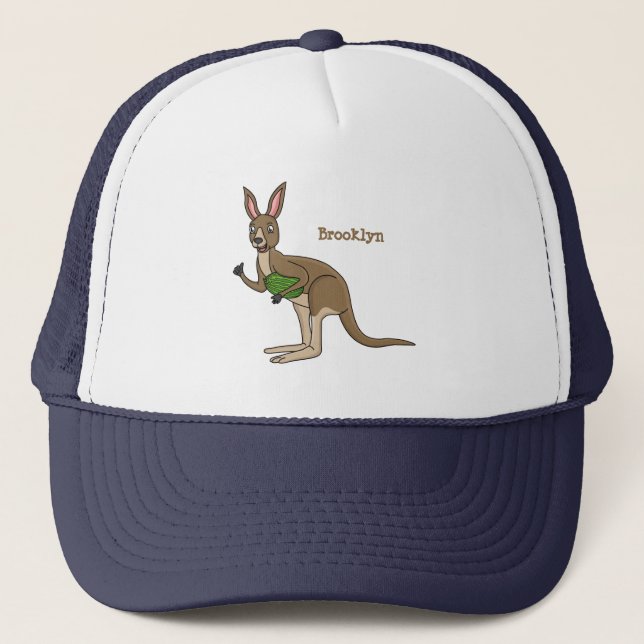 Casquette Une jolie illustration de kangourou australien (Devant)