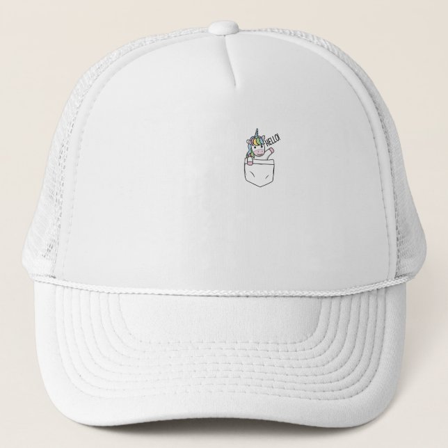 Casquette Une licorne regarde dans sa poche (Devant)