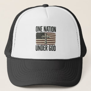 Casquette Une nation sous Dieu Croix patriotique