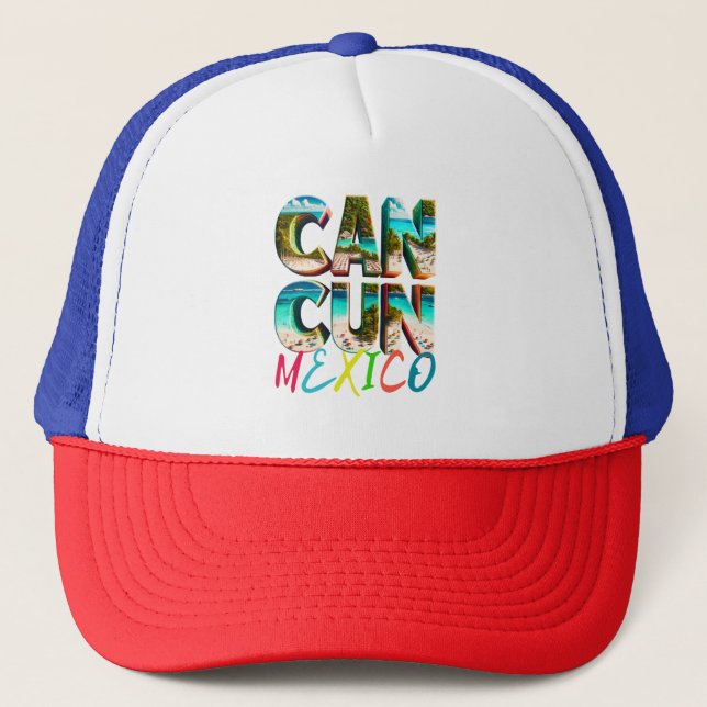 Casquette Une scène de plage pittoresque, chemise Cancun | M (Devant)