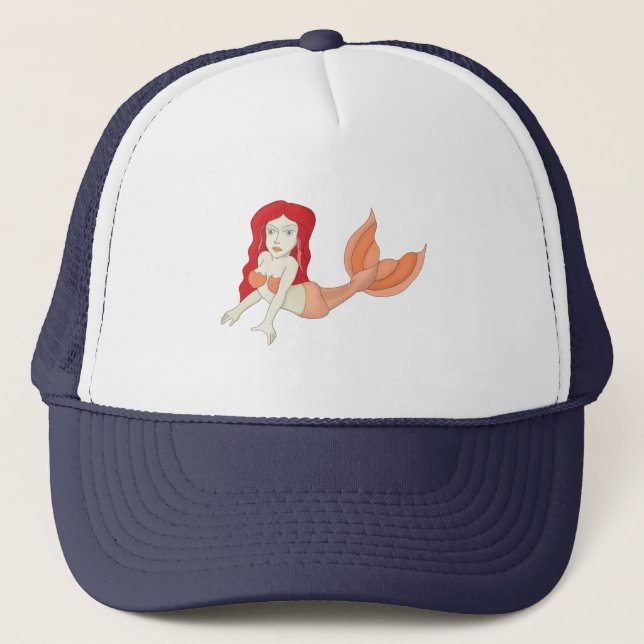 Casquette Une sirène à tête rouge (Devant)