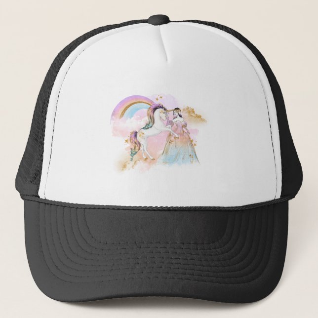 Casquette Unicorn Clipart Rainbow Fairytale (Devant)