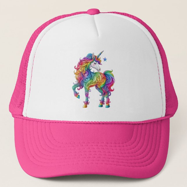 Casquette Unicorne arc-en-ciel magique (Devant)